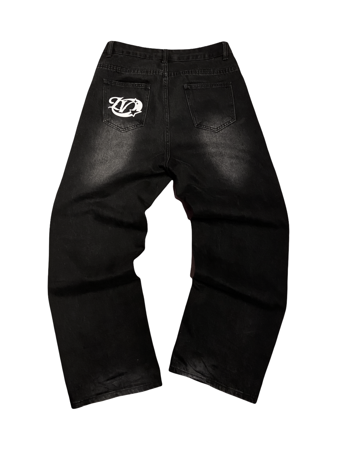 Straight Leg Faded Jeans