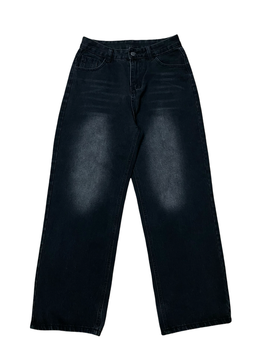 Straight Leg Faded Jeans